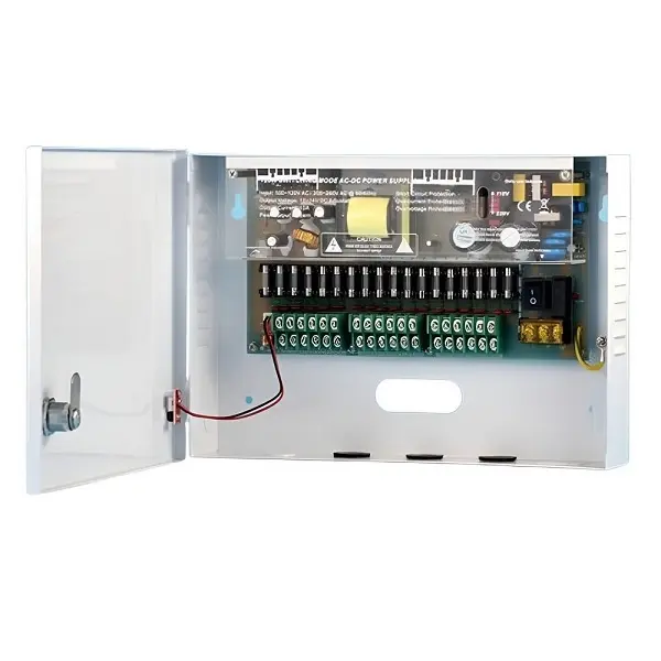 Power supply with 18 outputs, 12V/10A