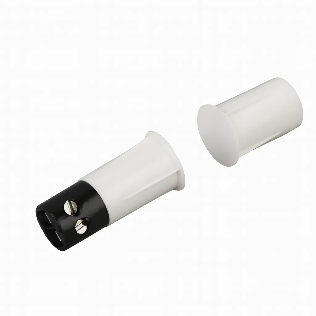 Recessed magnetic contact 32x9mm, terminal, white