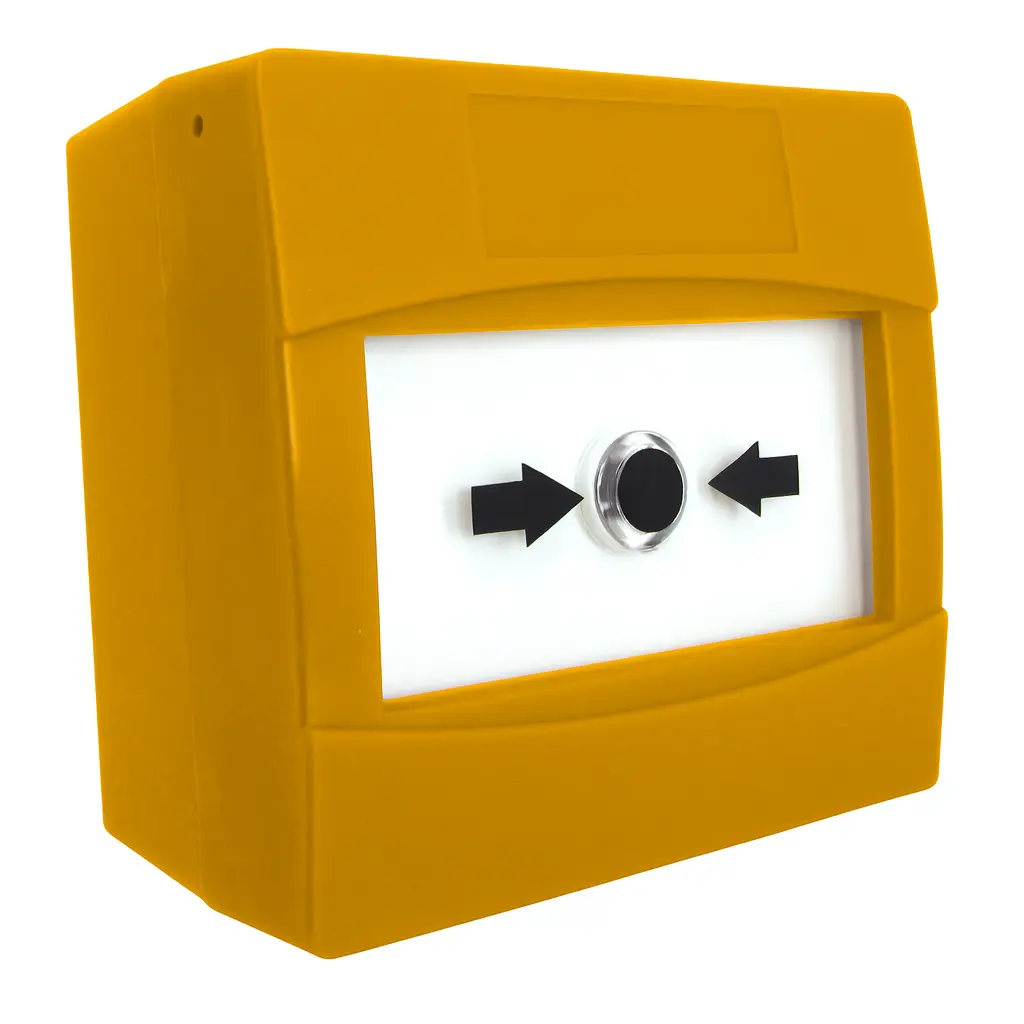 Call point yellow, 2xNC/C/NO, dual mount