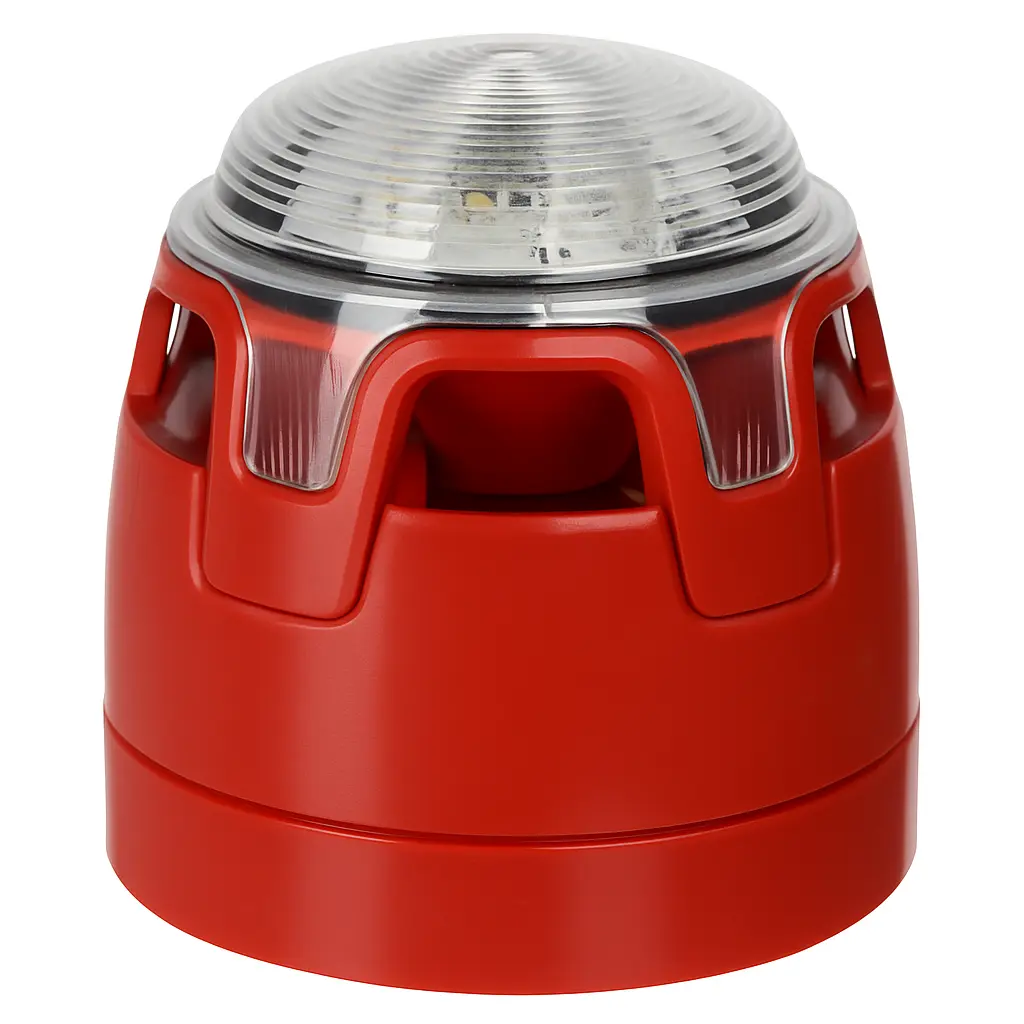 Siren red with flash,white glass IP65