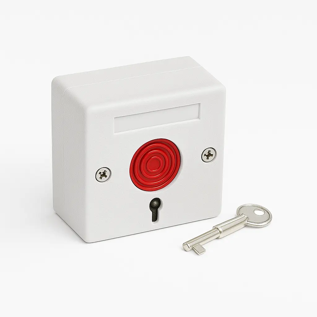 Emergency button with fixation