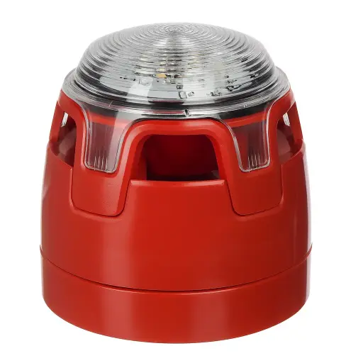 [CWSS-RR-S3] Siren indoor, red, transparent glass